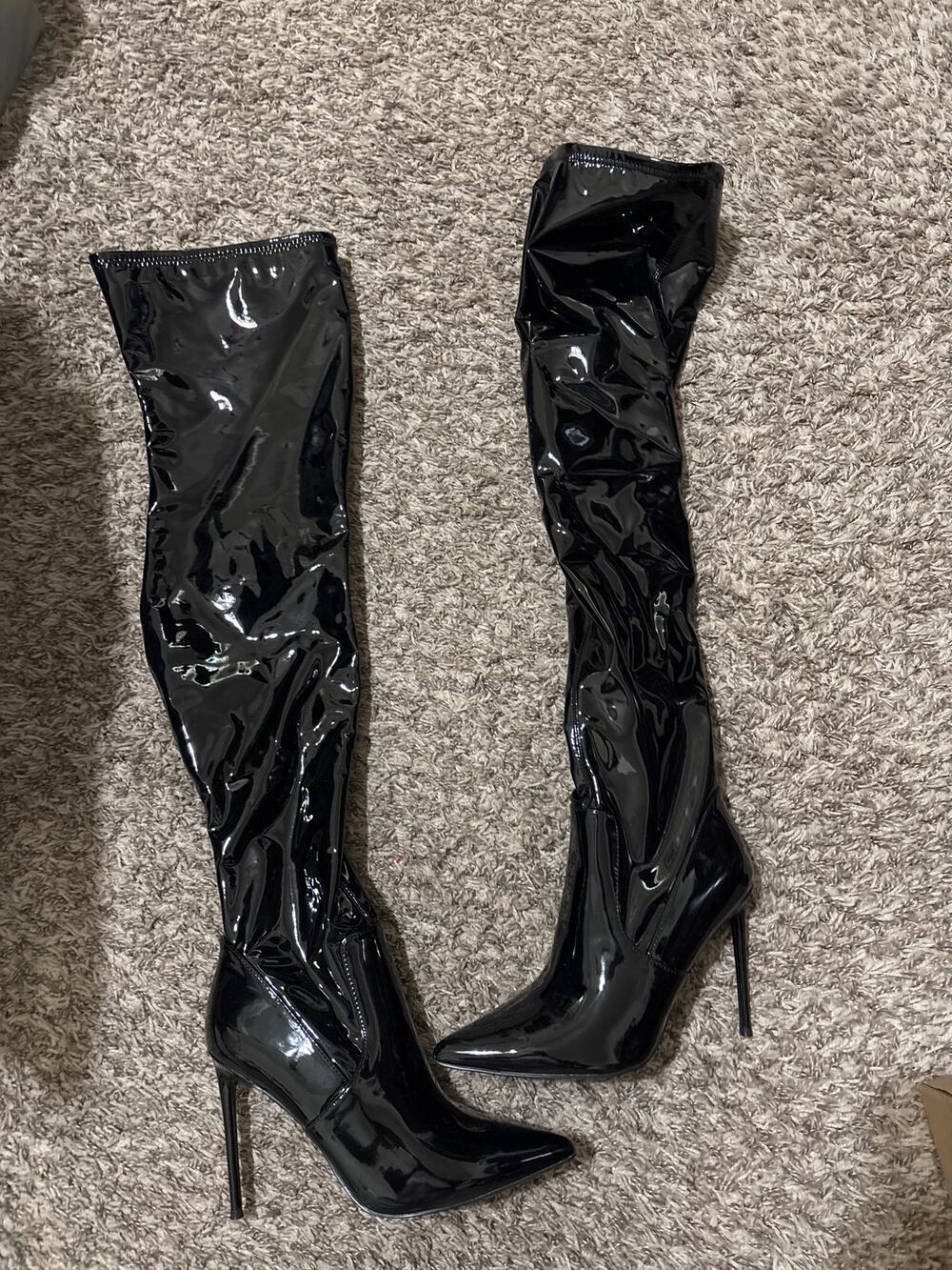 Steve Madden Viktory Knee High Patent Boots 9